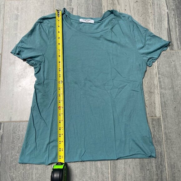 Project Social T Round Neck Relaxed Fit Raw Edges Tee Shirt Green Teal Sz Large - Picture 4 of 7